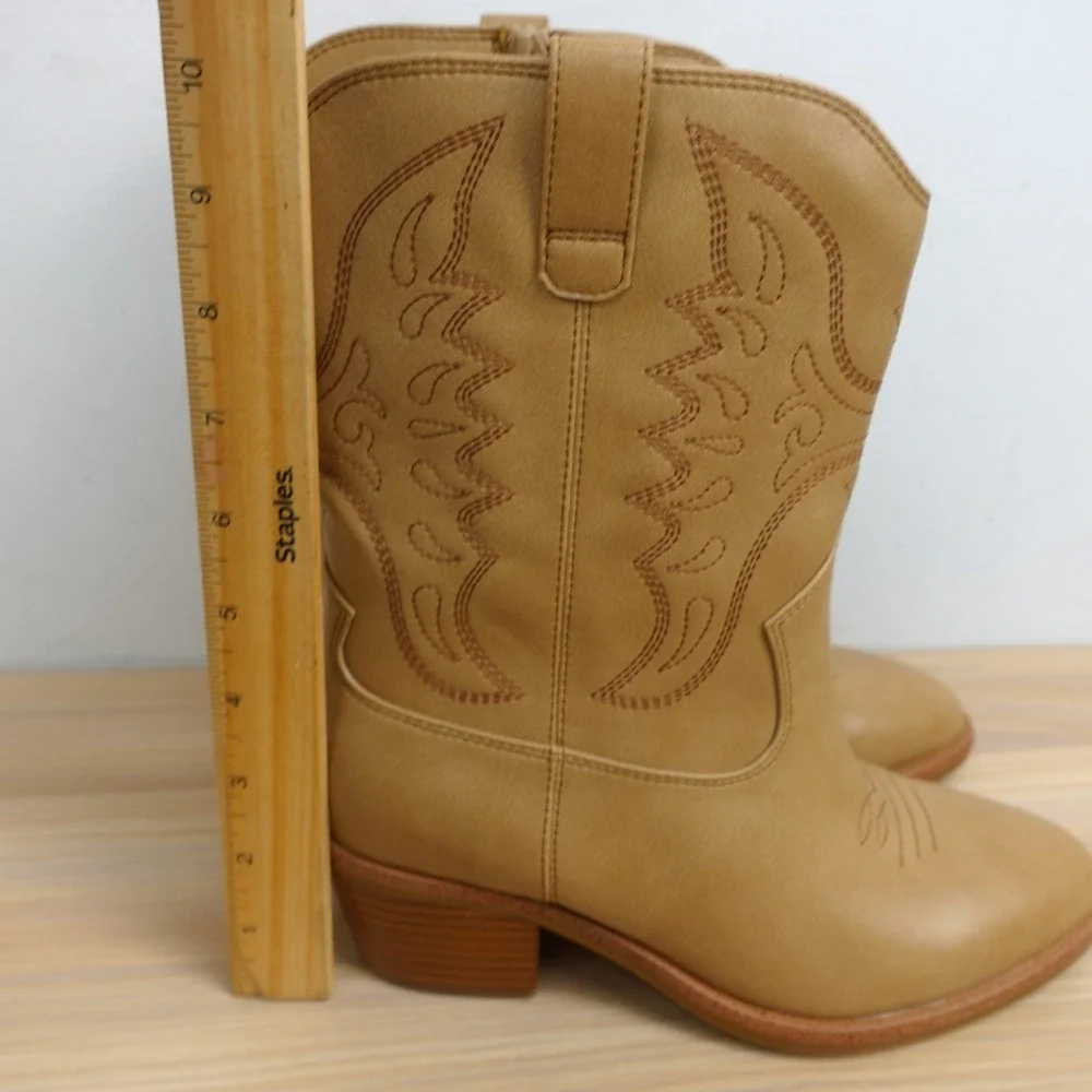 Western Boho Cowboy Boots Womens 6 Natural Tan Leather Festival DV Dolce Vita